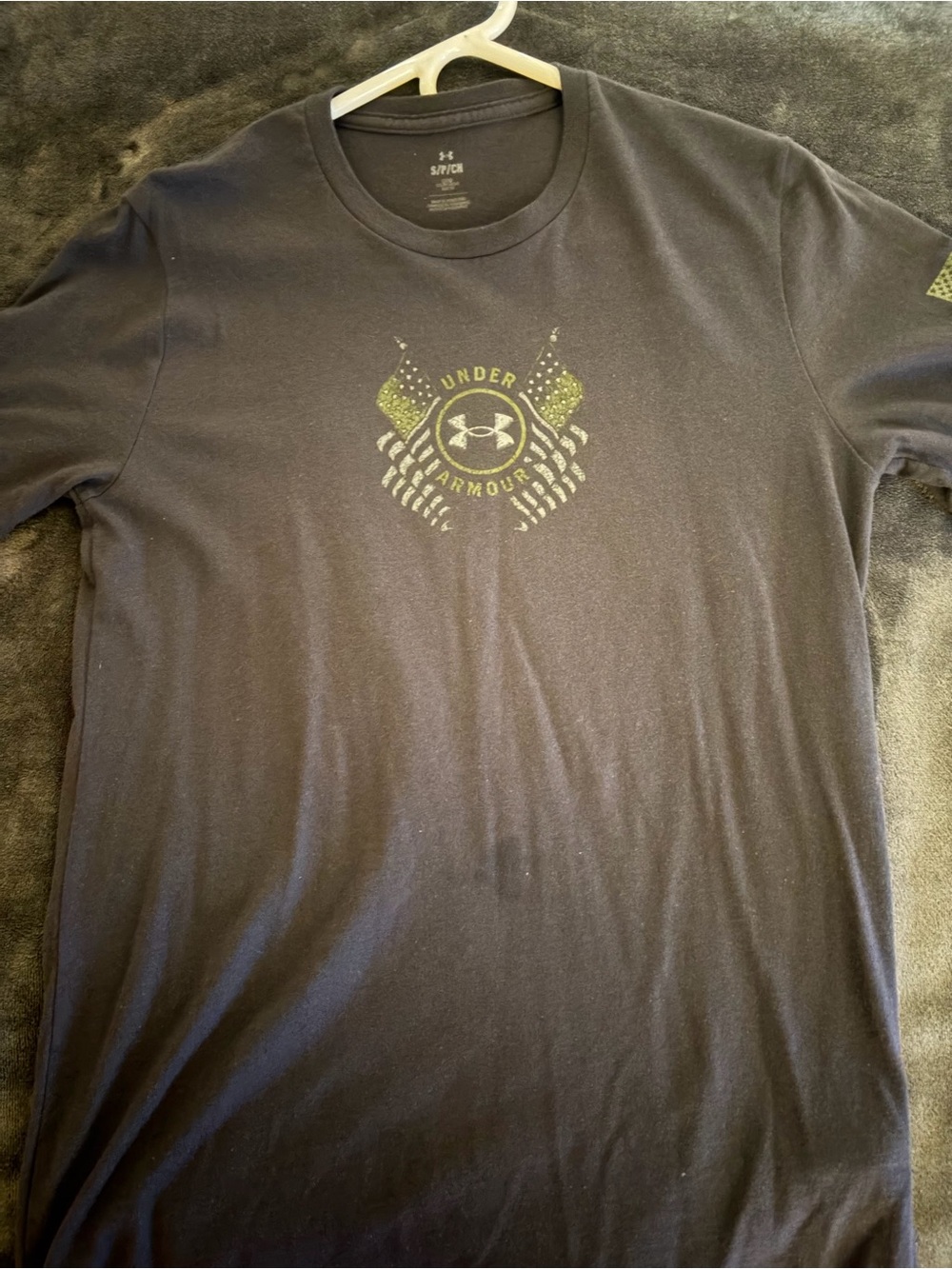 Under Armour Black Short-Sleeve Logo Tee with Yellow-Green Graphic